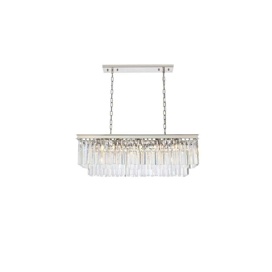 Elegant Lighting Sydney 12 Light 40" Wide Crystal Linear Chandelier with Clear Royal Cut Crystals