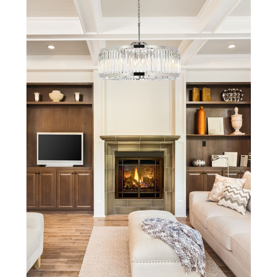 Elegant Lighting Chelsea 10 Light 36" Wide Crystal Drum Chandelier with Clear Royal Cut Crystals