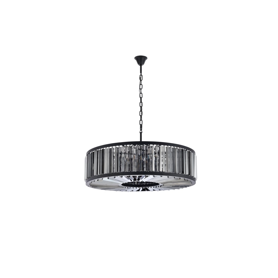 Elegant Lighting Chelsea 10 Light 44" Wide Crystal Drum Chandelier with Silver Shade Royal Cut Crystals