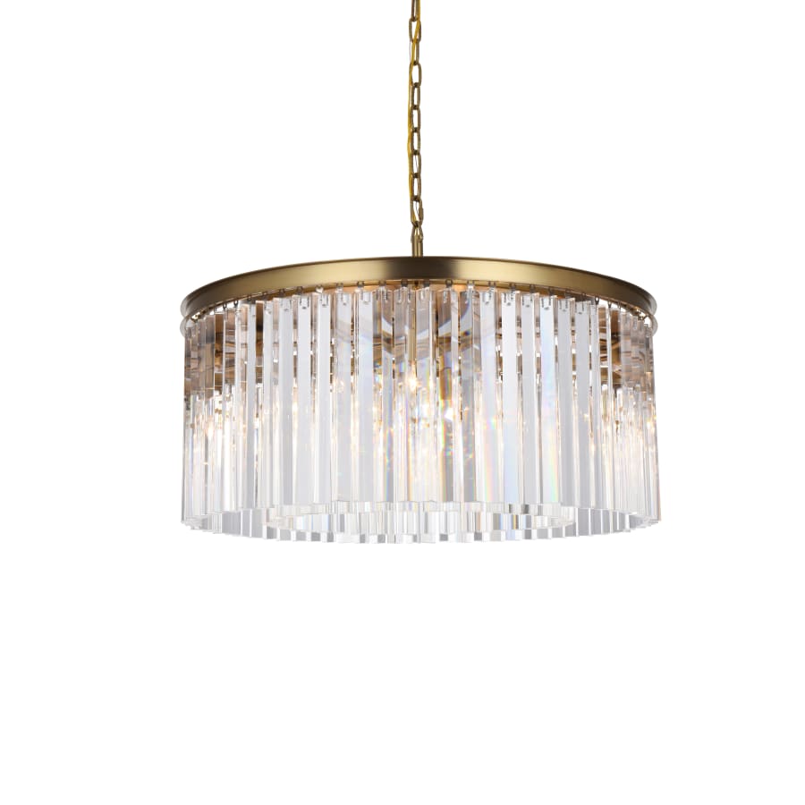 Elegant Lighting Sydney 8 Light 32" Wide Crystal Drum Chandelier