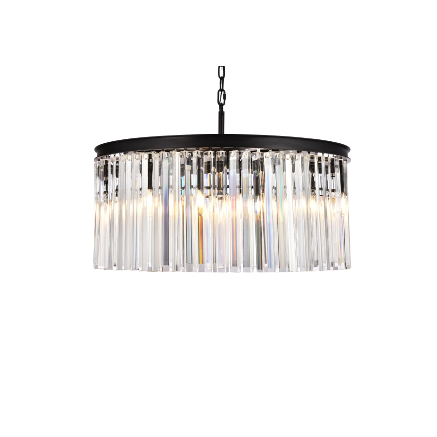 Elegant Lighting Sydney 8 Light 32" Wide Crystal Drum Chandelier with Clear Royal Cut Crystals