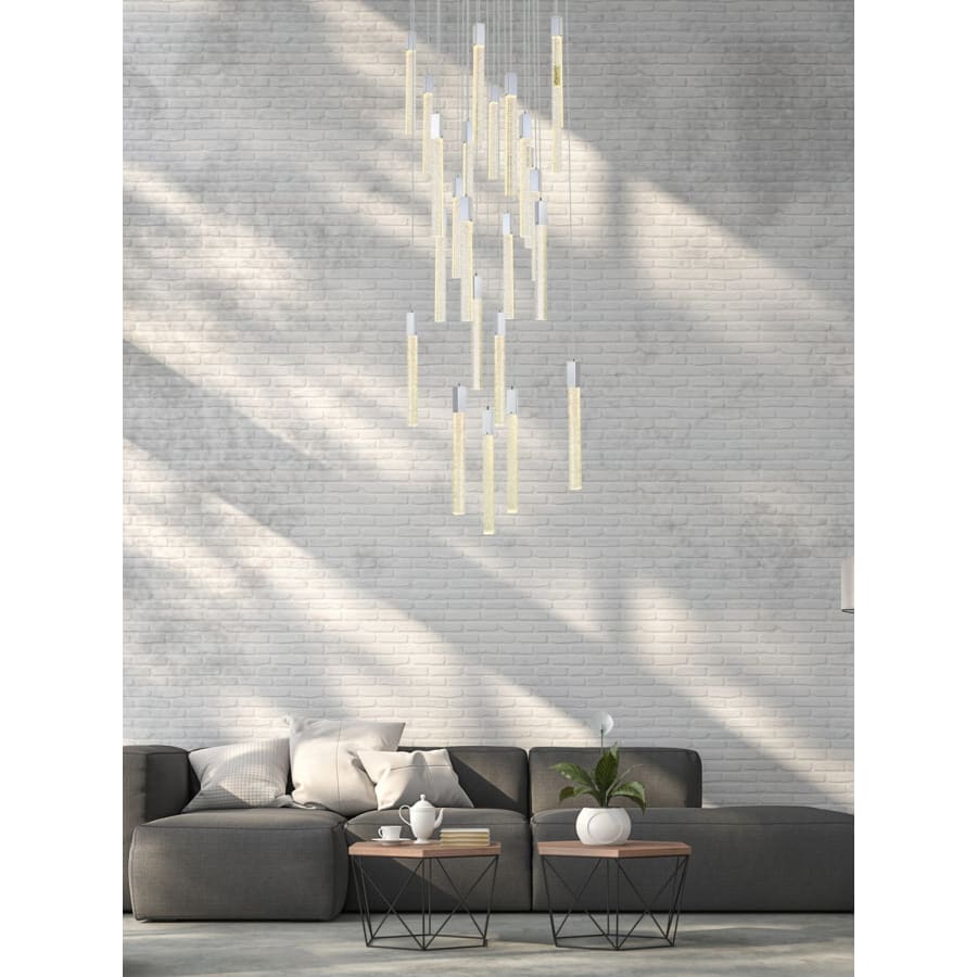 Elegant Lighting Weston 25 Light 42" Wide LED Crystal Multi Light Pendant with Clear Crystal Accents
