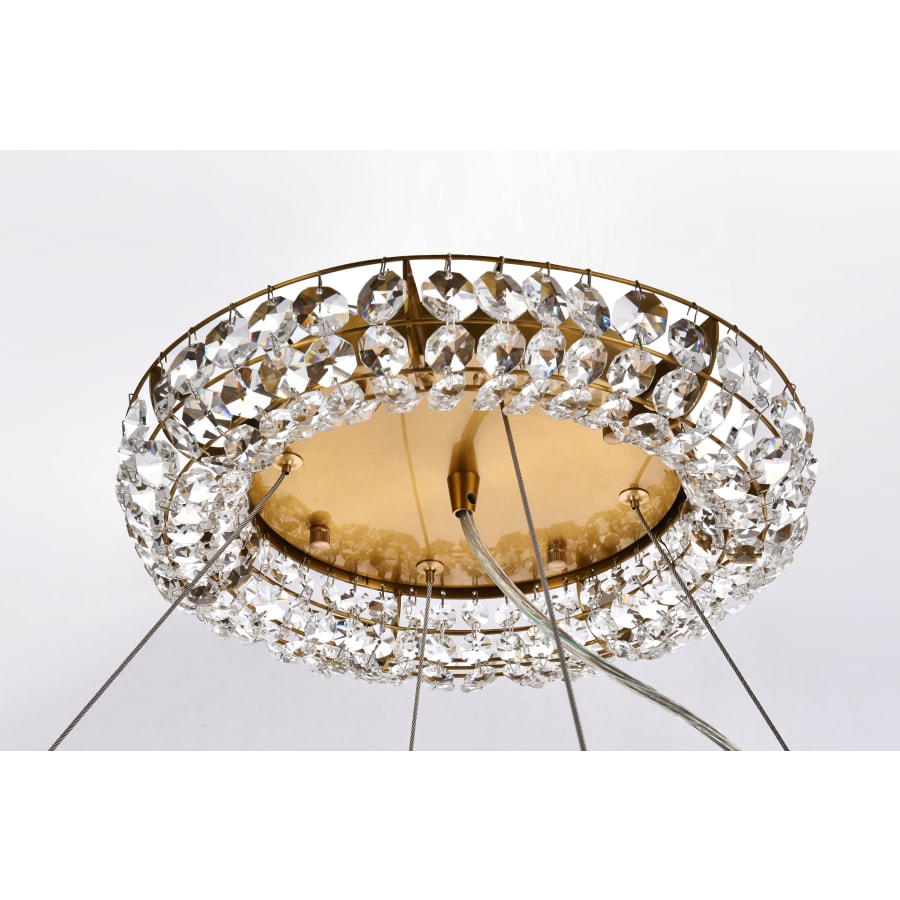 Elegant Lighting Paris 20 Light 52" Wide Crystal Ring Chandelier with Clear Royal Cut Crystals