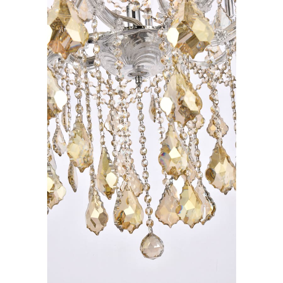 Elegant Lighting Maria Theresa 28 Light 38" Wide Crystal Chandelier with Golden Teak Royal Cut Crystals