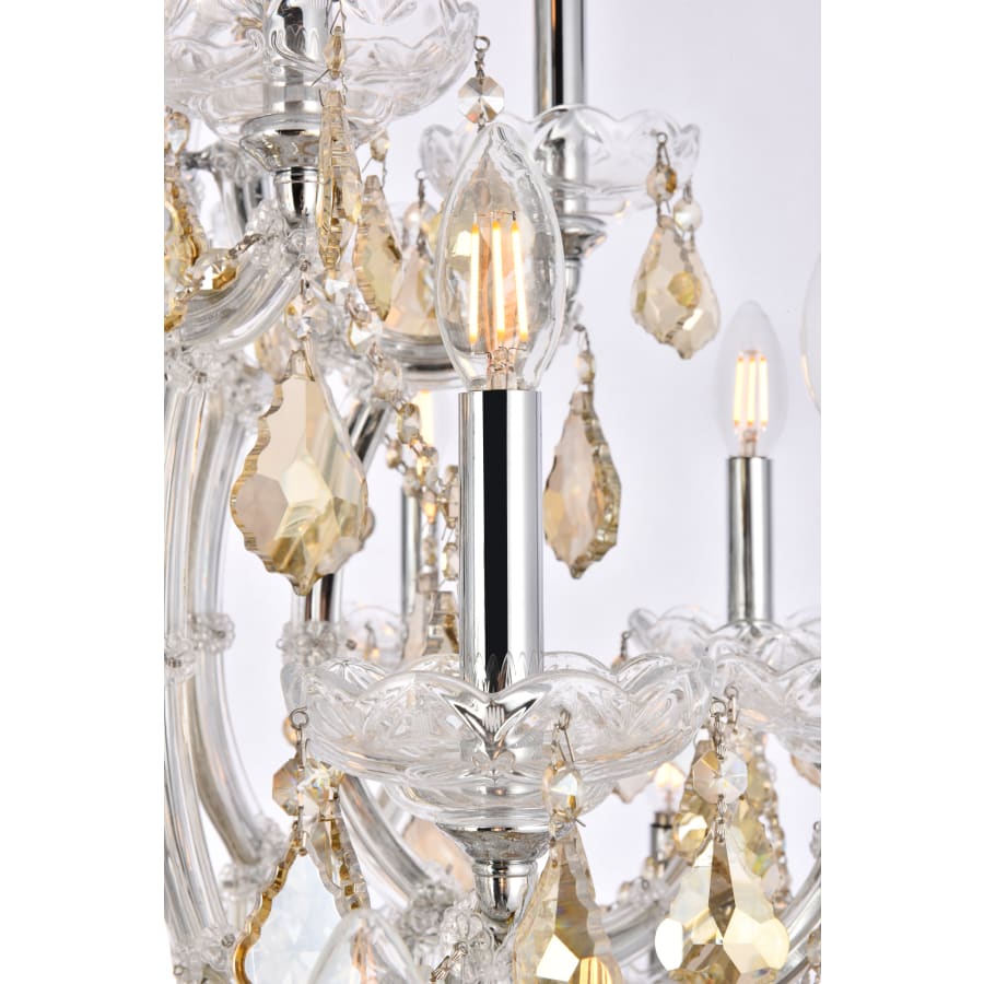 Elegant Lighting Maria Theresa 28 Light 38" Wide Crystal Chandelier with Golden Teak Royal Cut Crystals