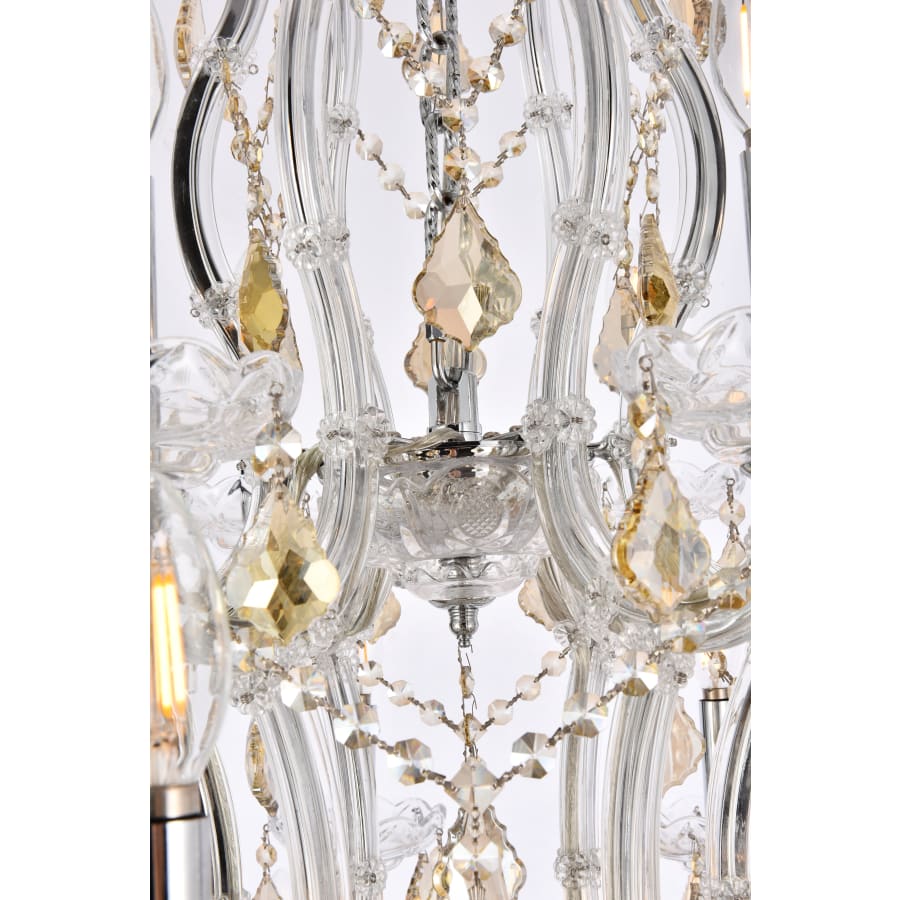 Elegant Lighting Maria Theresa 28 Light 38" Wide Crystal Chandelier with Golden Teak Royal Cut Crystals