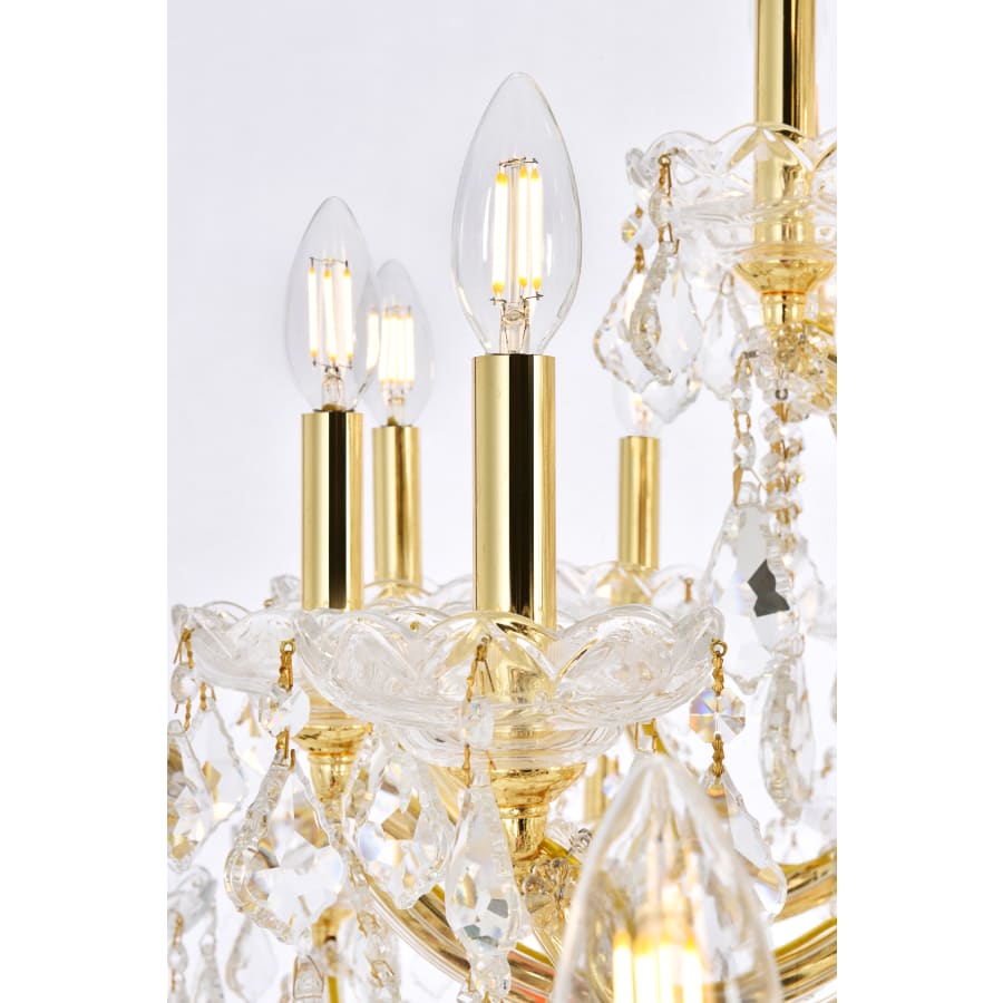 Elegant Lighting Maria Theresa 61 Light 54" Wide Crystal Chandelier with Golden Teak Royal Cut Crystals