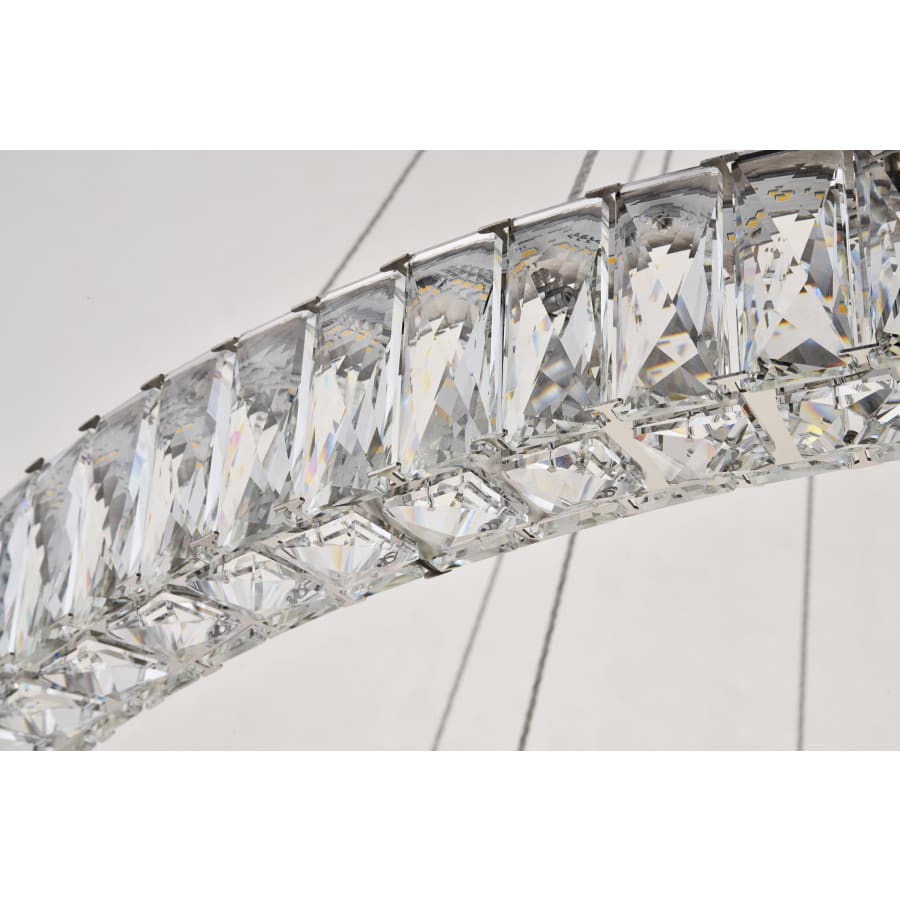 Elegant Lighting Monroe 2 Light 42" Wide LED Crystal Ring Chandelier with Clear Royal Cut Crystals