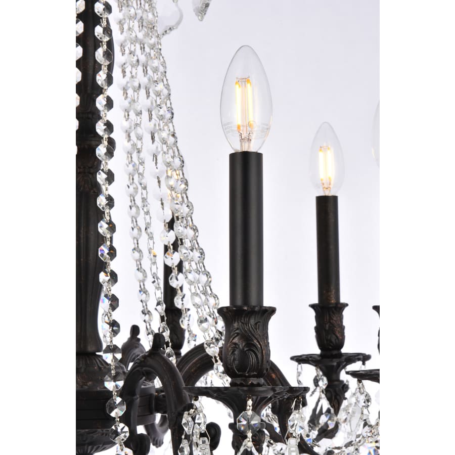 Elegant Lighting Rosalia 8 Light 24" Wide Crystal Chandelier with Golden Teak Royal Cut Crystals
