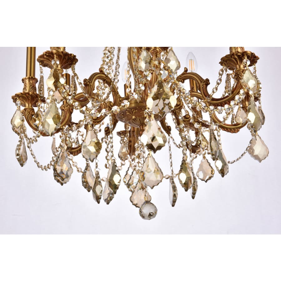 Elegant Lighting Rosalia 8 Light 24" Wide Crystal Chandelier with Golden Teak Royal Cut Crystals