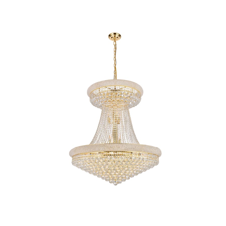 Elegant Lighting Primo 28 Light 36" Wide Crystal Empire Chandelier with Clear Royal Cut Crystals