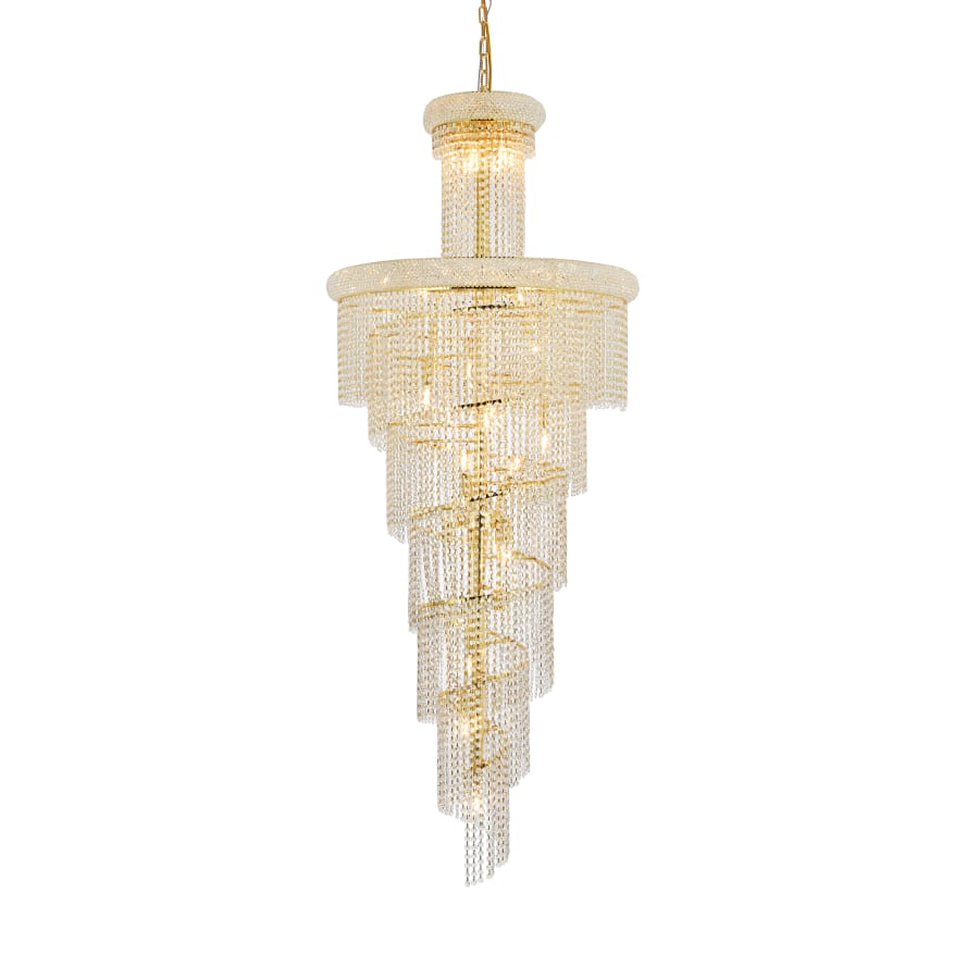 Elegant Lighting Spiral 28 Light 30" Wide Crystal Chandelier with Clear Royal Cut Crystals