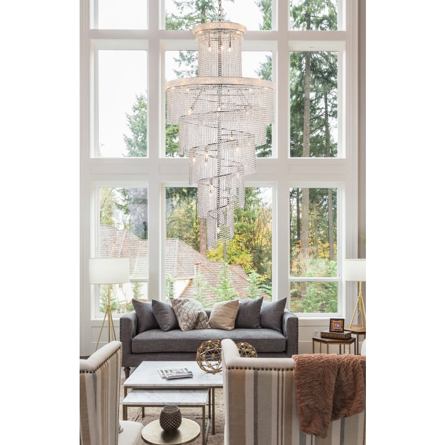 Elegant Lighting Spiral 41 Light 48" Wide Crystal Chandelier with Clear Royal Cut Crystals