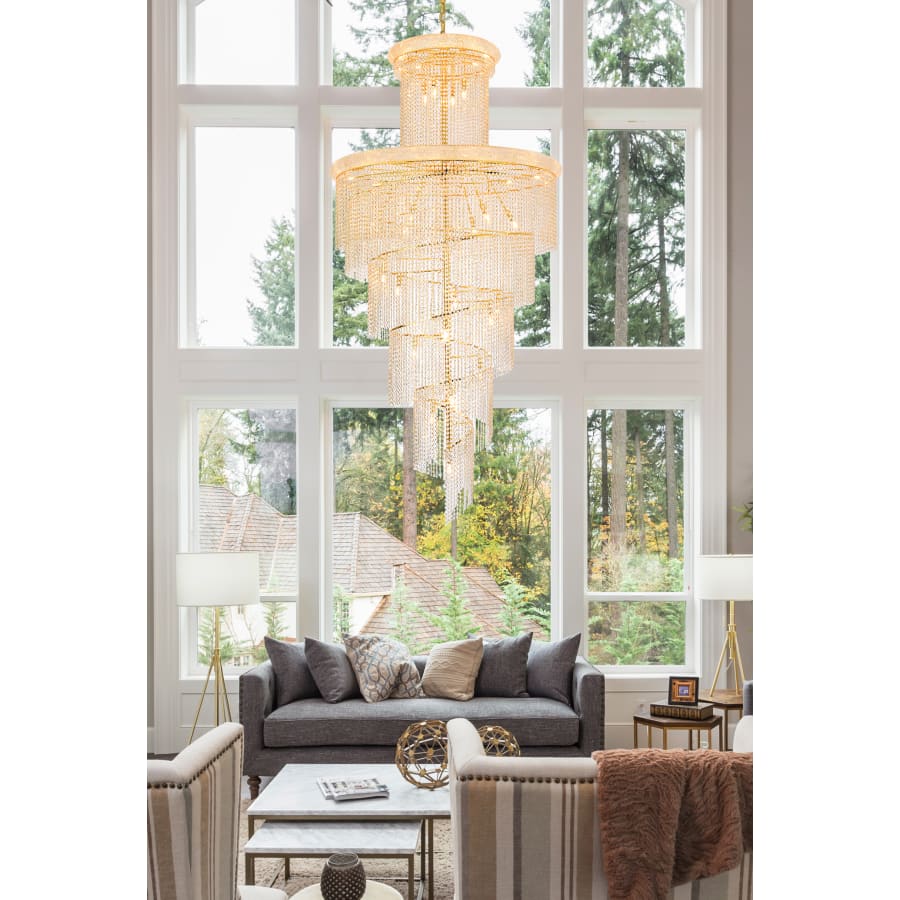 Elegant Lighting Spiral 41 Light 48" Wide Crystal Chandelier with Clear Royal Cut Crystals