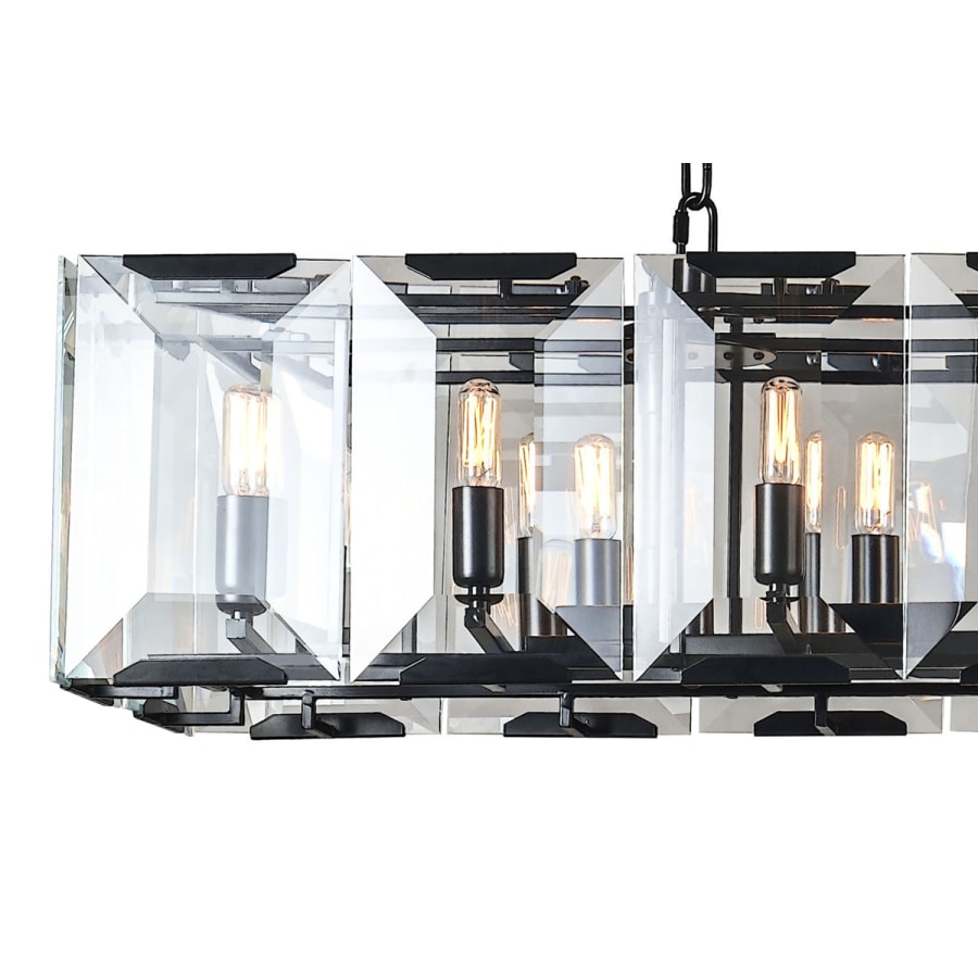 Elegant Lighting Monaco 18 Light 62" Linear Style Chandelier with Emerald Cut Glass Panels