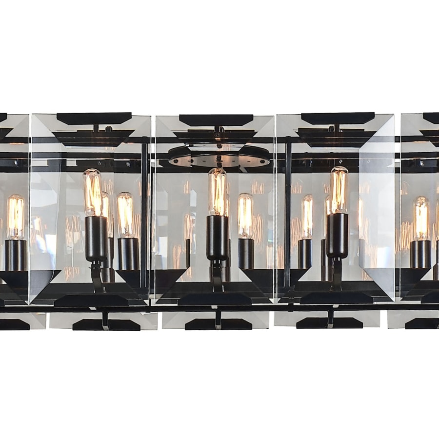 Elegant Lighting Monaco 18 Light 62" Linear Style Chandelier with Emerald Cut Glass Panels
