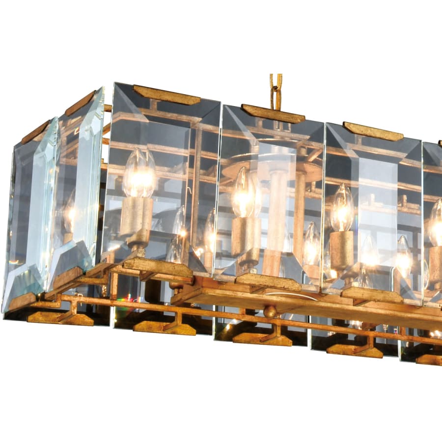 Elegant Lighting Monaco 18 Light 62" Linear Style Chandelier with Emerald Cut Glass Panels