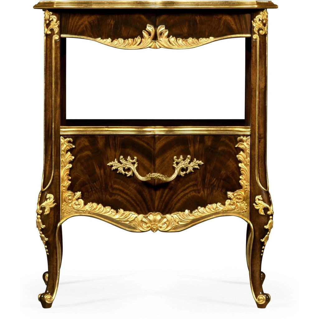 Jonathan Charles Mahogany & Gilded Nightstand (495504-BMA-GIL)