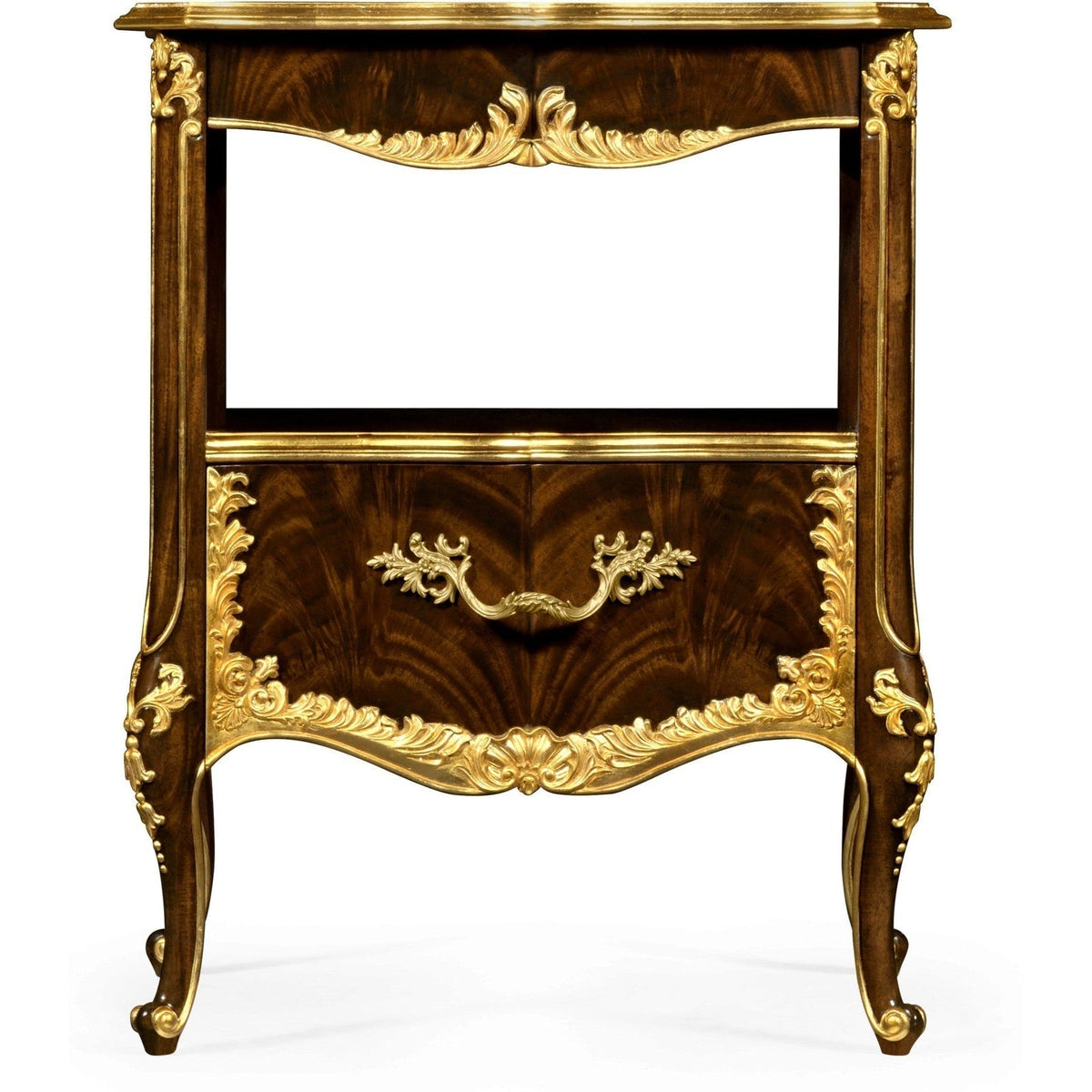 Jonathan Charles Mahogany & Gilded Nightstand (495504-BMA-GIL)