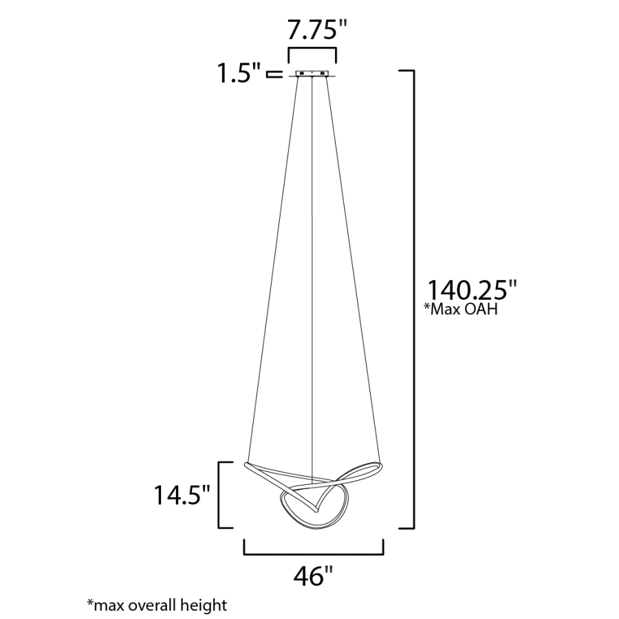 ET2 Perpetual 46" Wide LED Abstract Chandelier