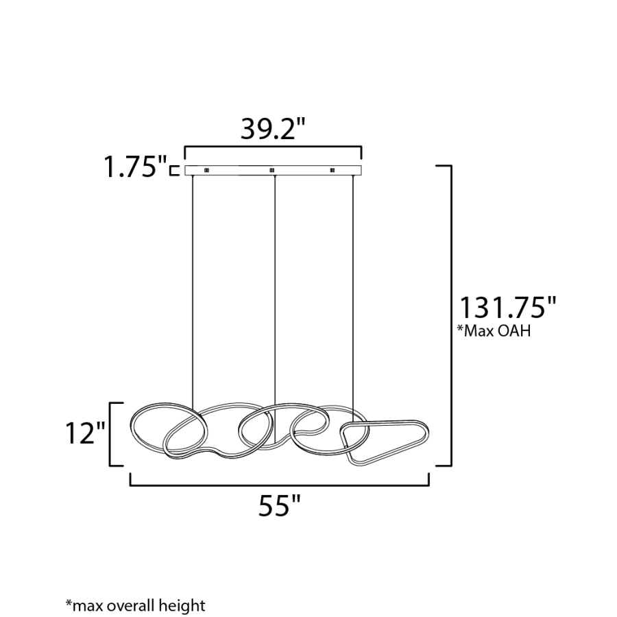 ET2 Unity 55" Wide LED Abstract Chandelier