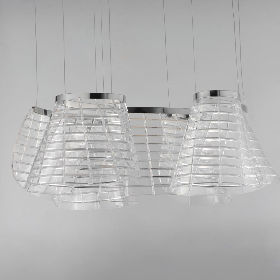 ET2 Tartan 3 Light 24" Wide LED Abstract Multi Light Pendant