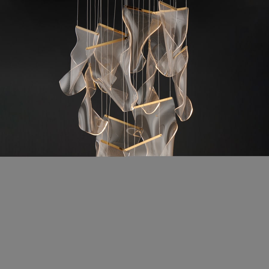 ET2 Rinkle 28" Wide LED Multi Light Abstract Pendant