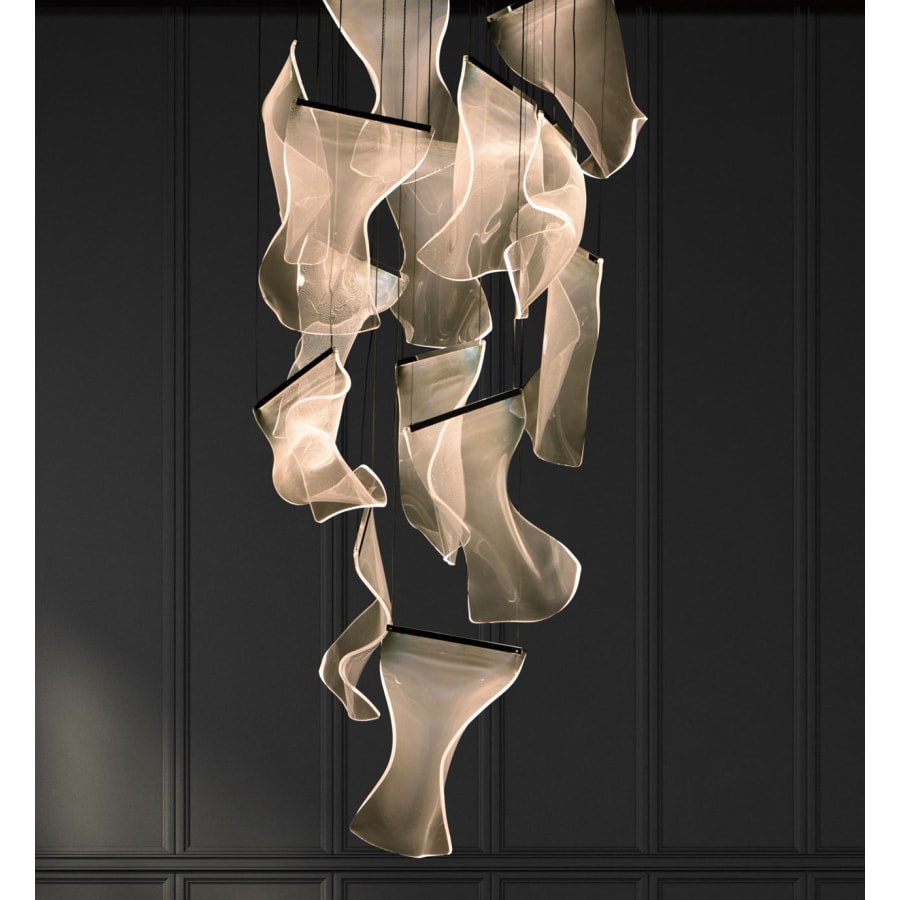 ET2 Rinkle 28" Wide LED Multi Light Abstract Pendant