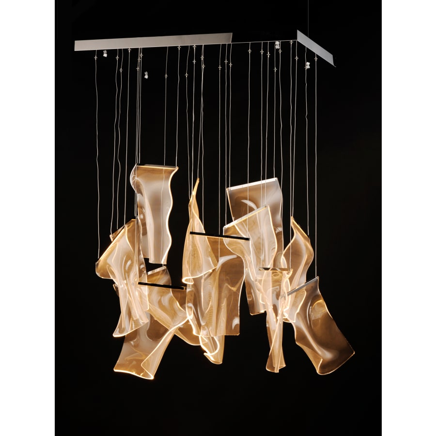 ET2 Rinkle 36" Wide LED Multi Light Linear Abstract Pendant