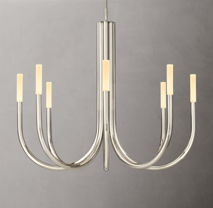 Etched Glass Cascade LED Chandelier