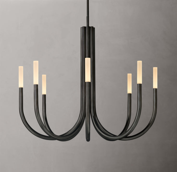 Etched Glass Cascade LED Chandelier