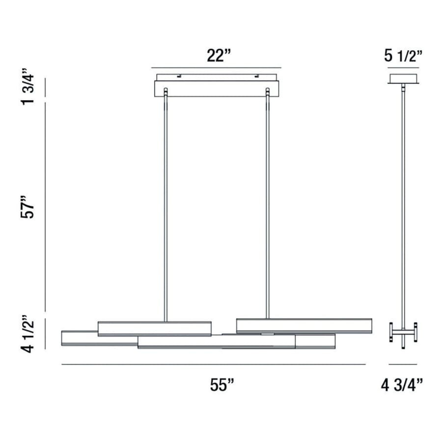 Eurofase Lighting Cameno 9 Light 55" Wide LED Linear Chandelier