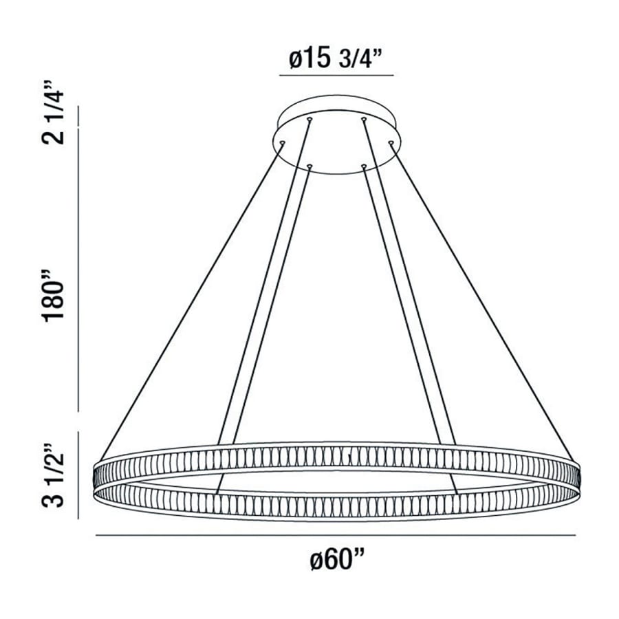 Eurofase Lighting Forster 60" Wide LED Ring Chandelier - 1 Tier