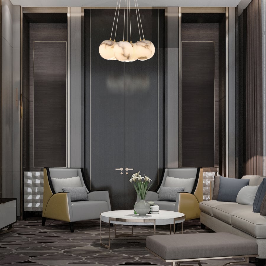 Eurofase Lighting Kepler 18" Wide 3000K LED Multi Pendant with Alabaster Shades