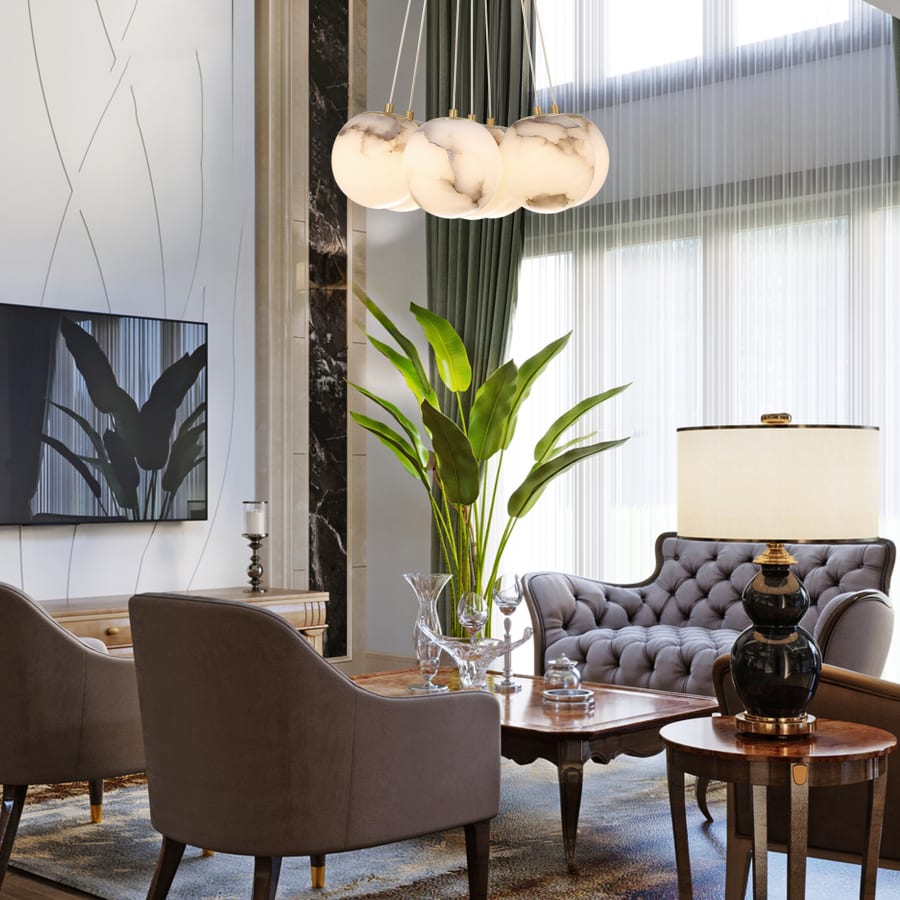 Eurofase Lighting Kepler 18" Wide 3000K LED Multi Pendant with Alabaster Shades
