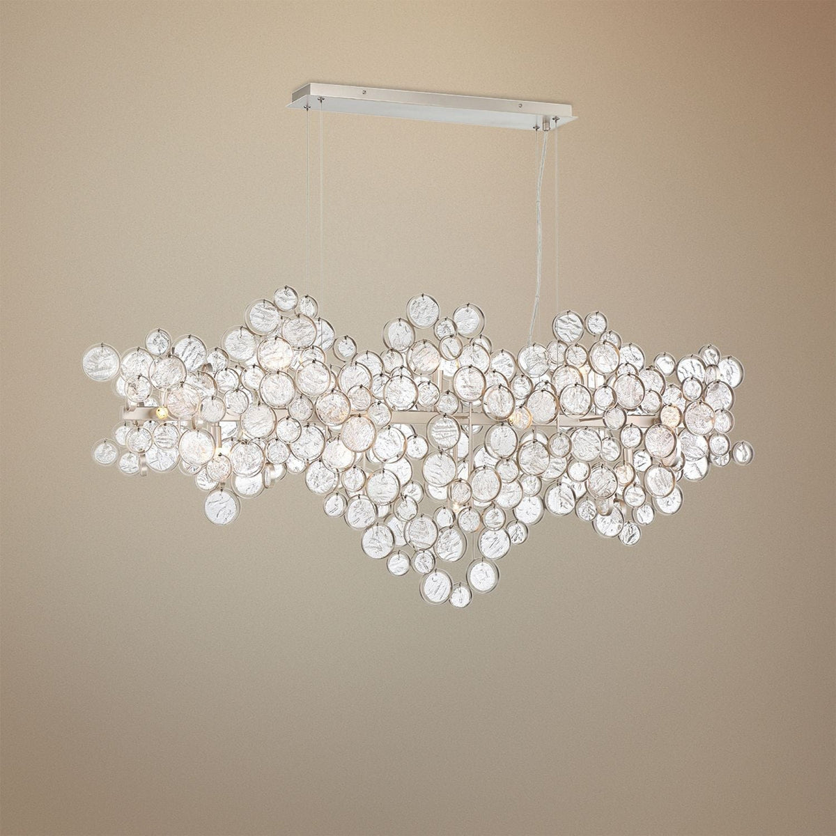 Eurofase Trento 55 3/4" Wide Champagne Silver 15-Light Oval Chandelier