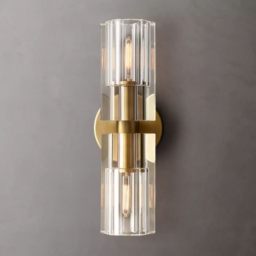 Bamcee Double Head K9 Crystal Linear Wall Sconce Modern Wall Lamp