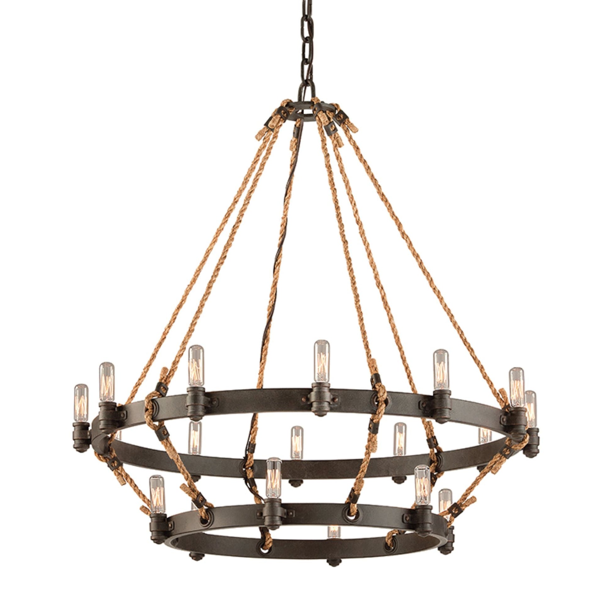 Pike Place Chandelier 18-Light LED in Heritage Bronze 32W x 38H