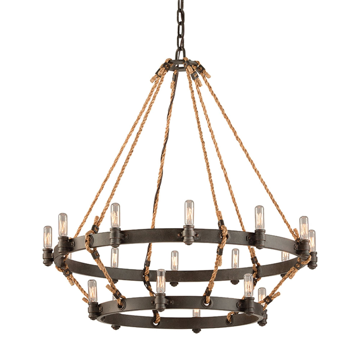 Pike Place Chandelier 18-Light LED in Heritage Bronze 32W x 38H