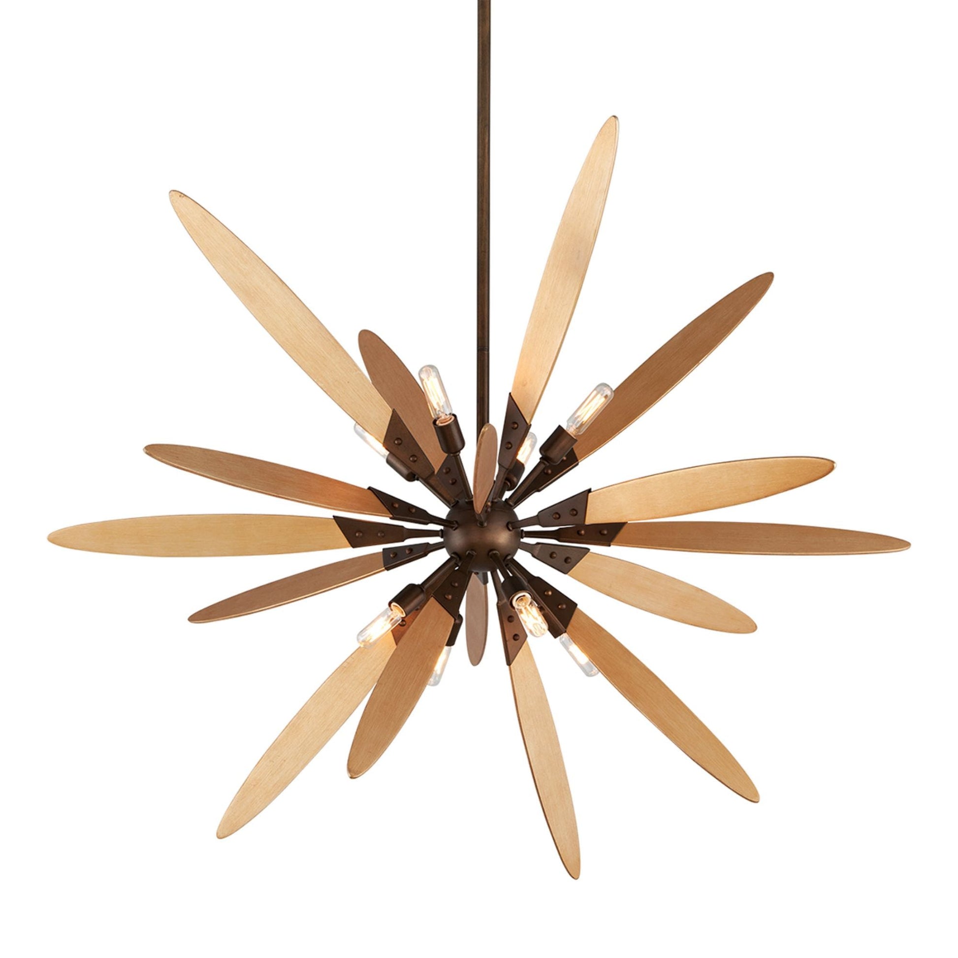 Dragonfly Chandelier 8-Light LED in Dragofly Bronze / Satin Leaf 44W x 31.25H