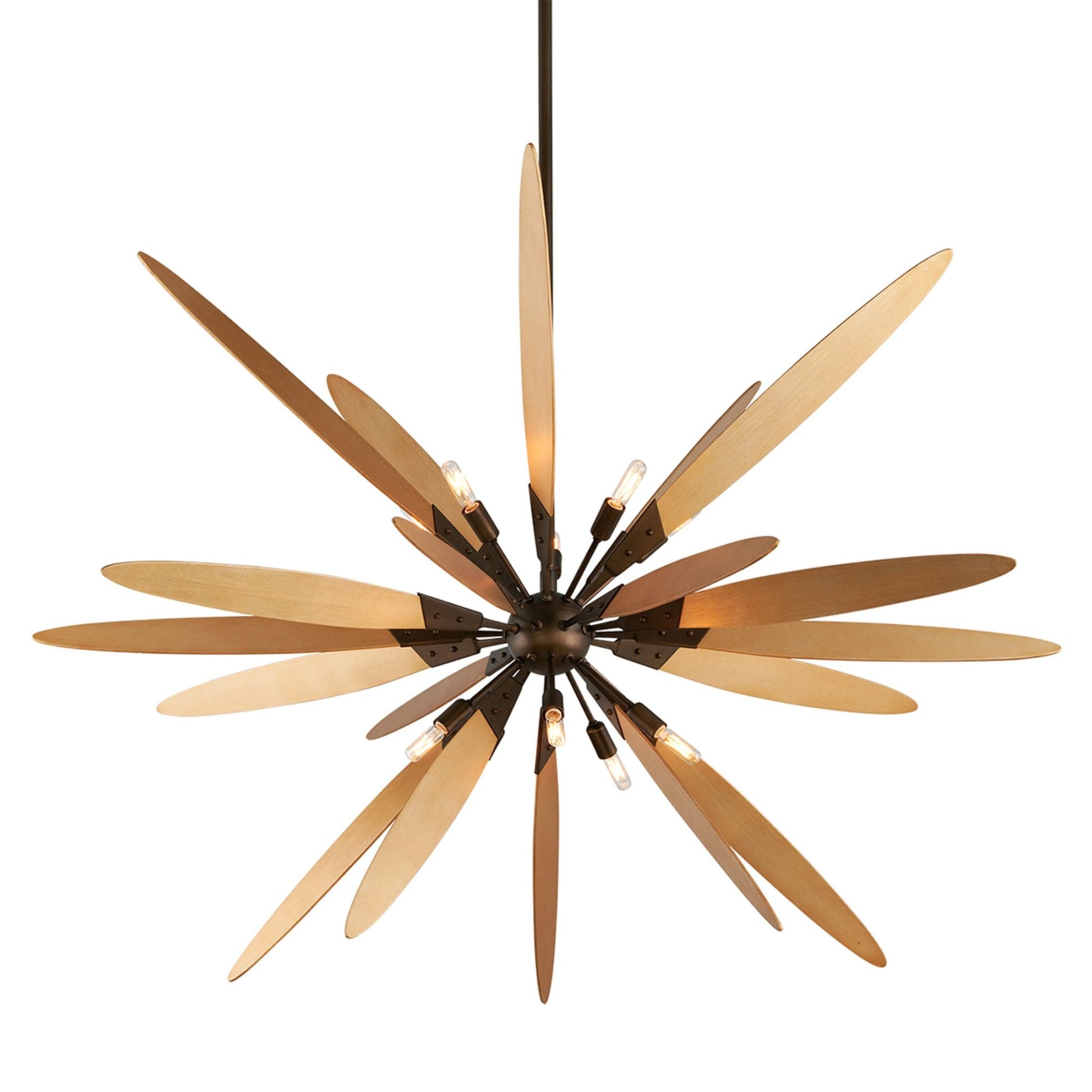 Dragonfly Chandelier 10-Light LED in Dragofly Bronze / Satin Leaf 60W x 42.75H