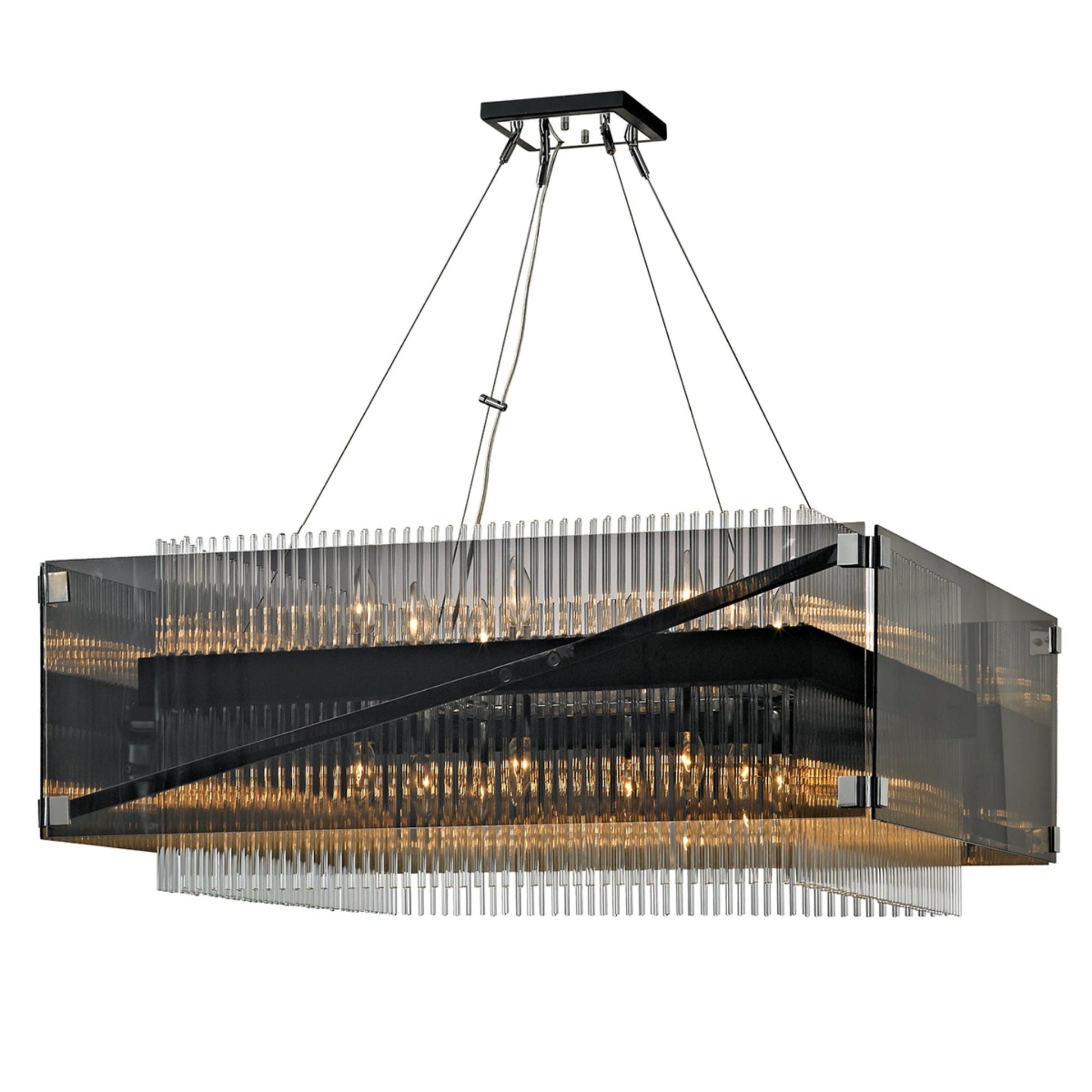 Apollo Chandelier 16-Light LED in Bronze/Polished Chrome 34.5L x 34.5W x 14.5H