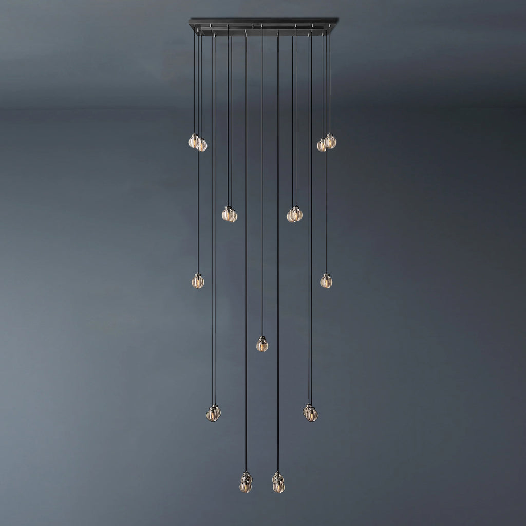 Pearl Linear Living Room Chandelier Vintage Light Fixture 54"