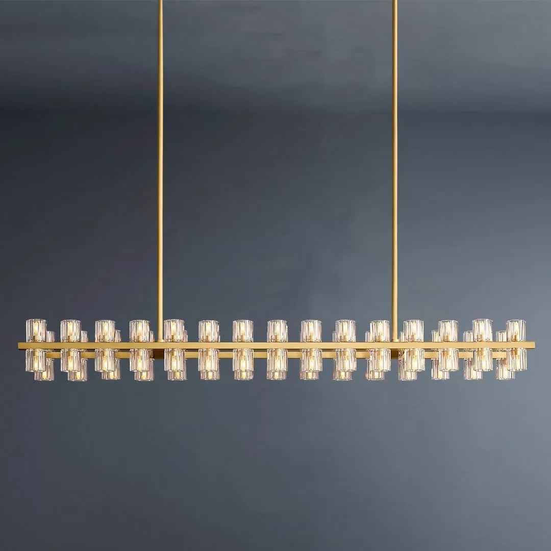 Arcachon Led Rectangular Crystal  Chandelier 54"