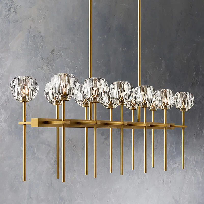 Boule De Crystal Ball Glass Linear Chandelier 60"(rod)