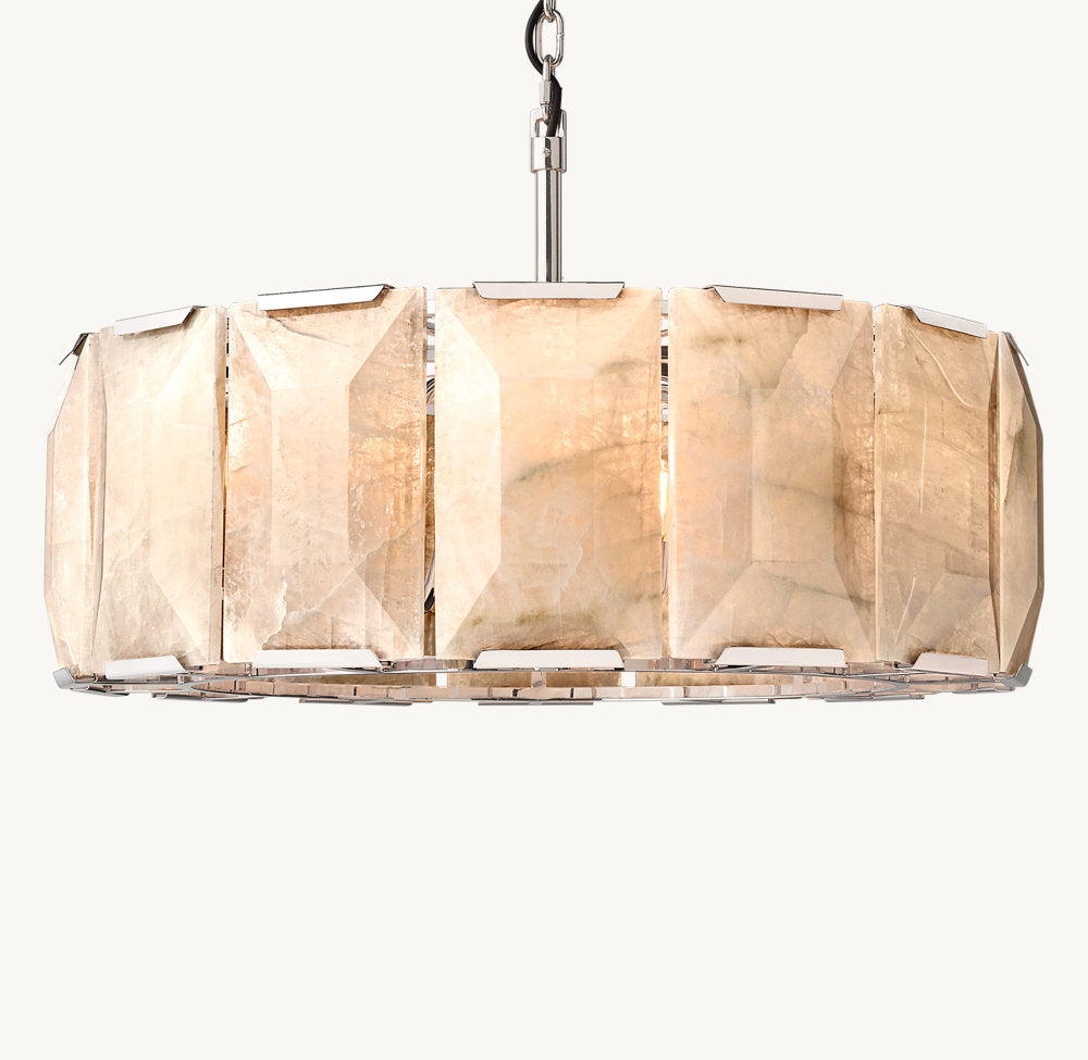 Faceted Calcite Ring Chandelier