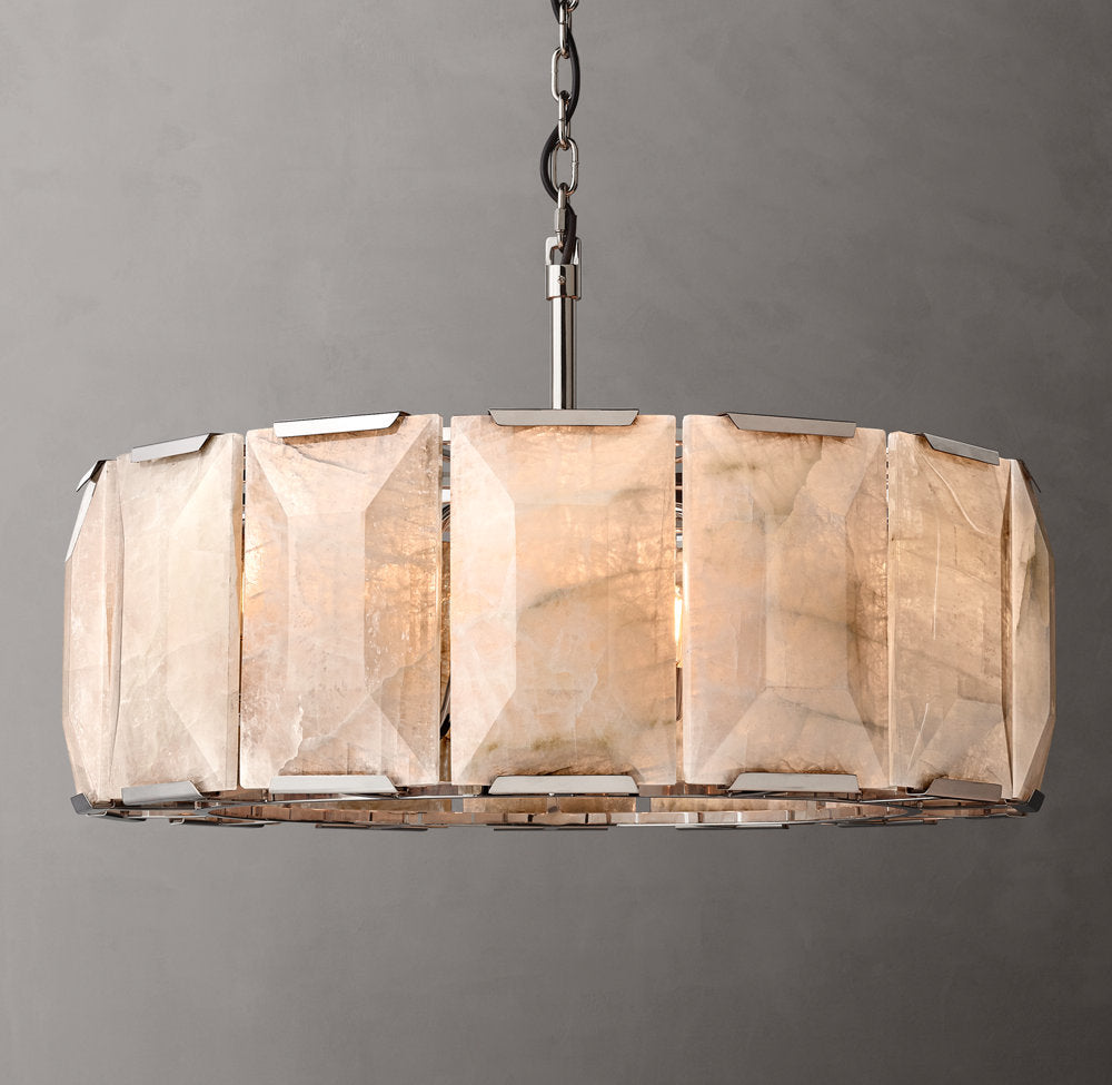 Faceted Calcite Ring Chandelier