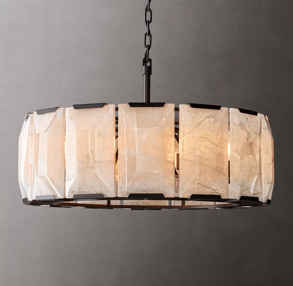 Faceted Calcite Ring Chandelier