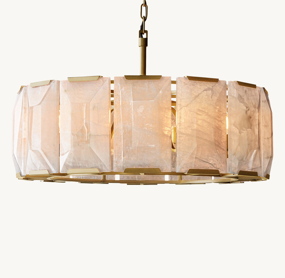 Faceted Calcite Ring Chandelier