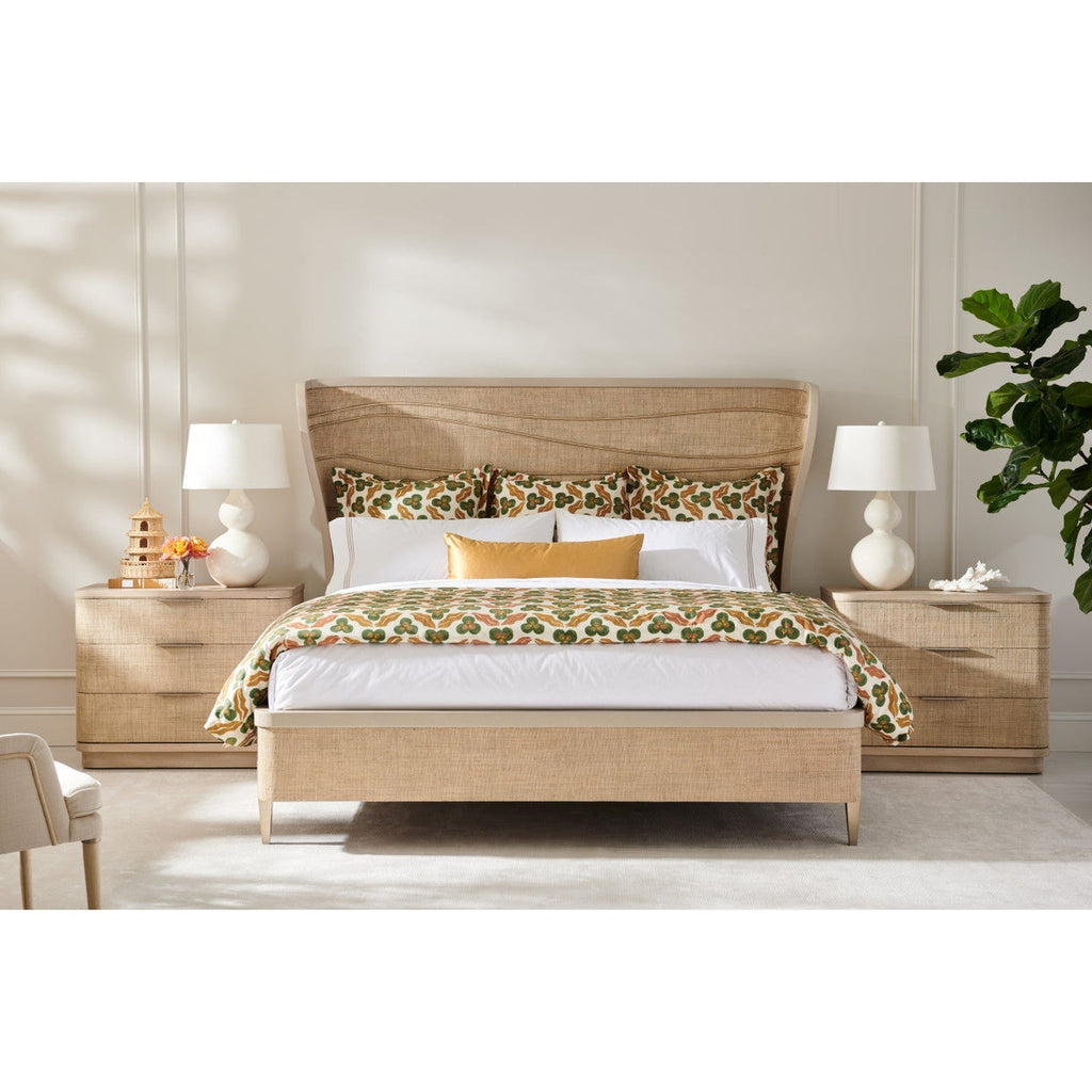 Jonathan Charles Seiche Large Grass Cloth Nightstand (500432-BLO-C005)